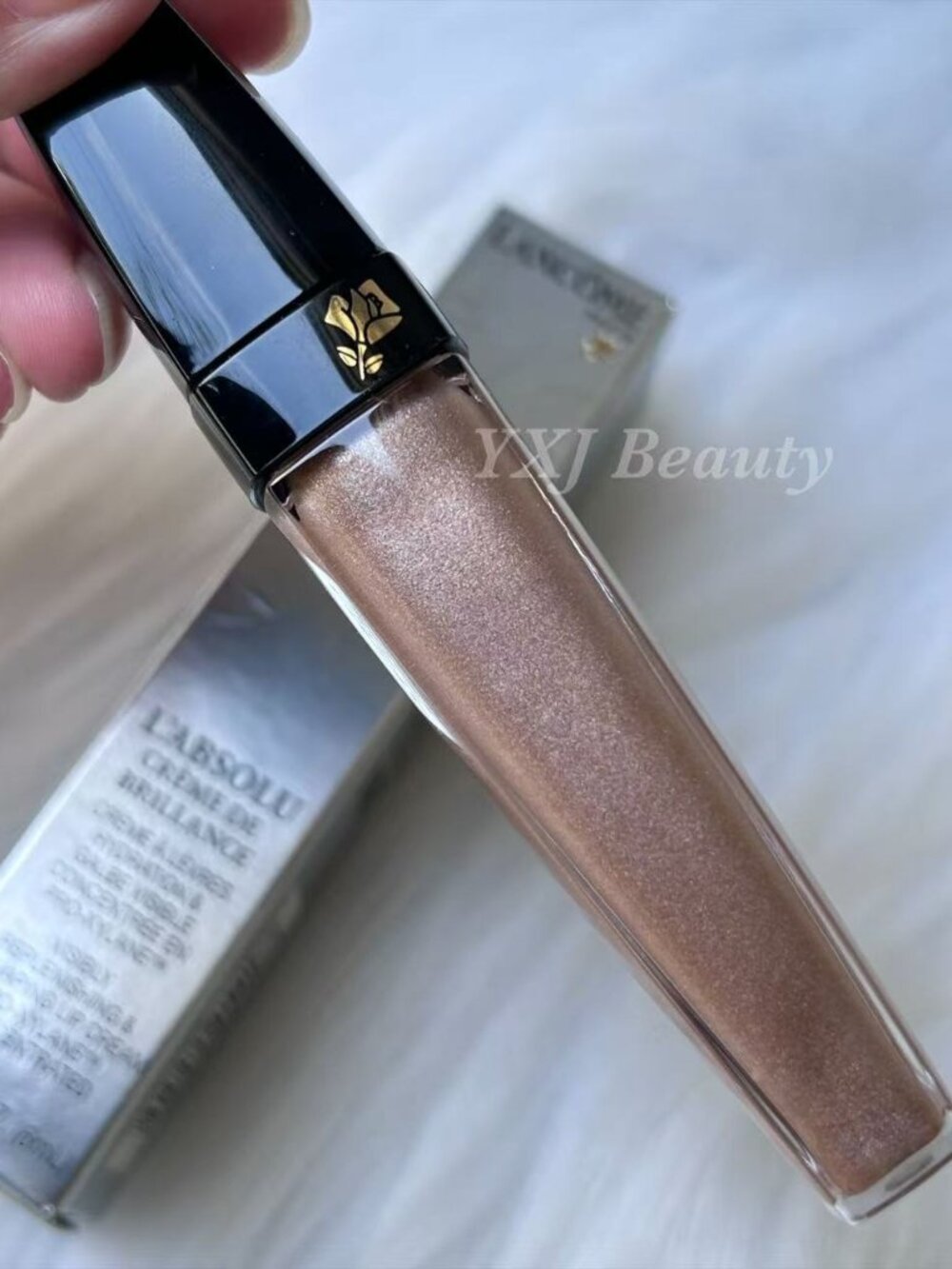 New Lancome L'absolu Brilliance Hydrating Lip Cream Gloss~Champagne~Full Size